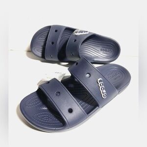 Crocs Classic Navy Blue Arizona Style Waterproof Slides Sandals- Womens 8 Men 6